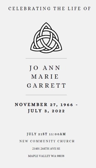 Obituary of Jo Ann Marie Garrett