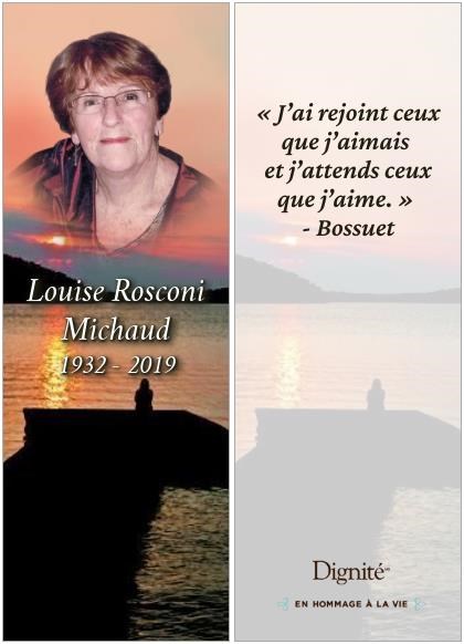 Avis de décès de Louise Rosconi Michaud