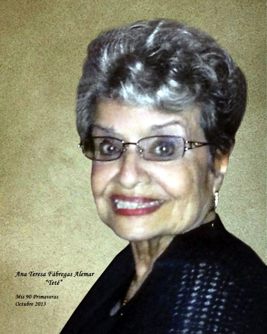 Obituario de Ana T.   Fábregas Alemar "Teté"
