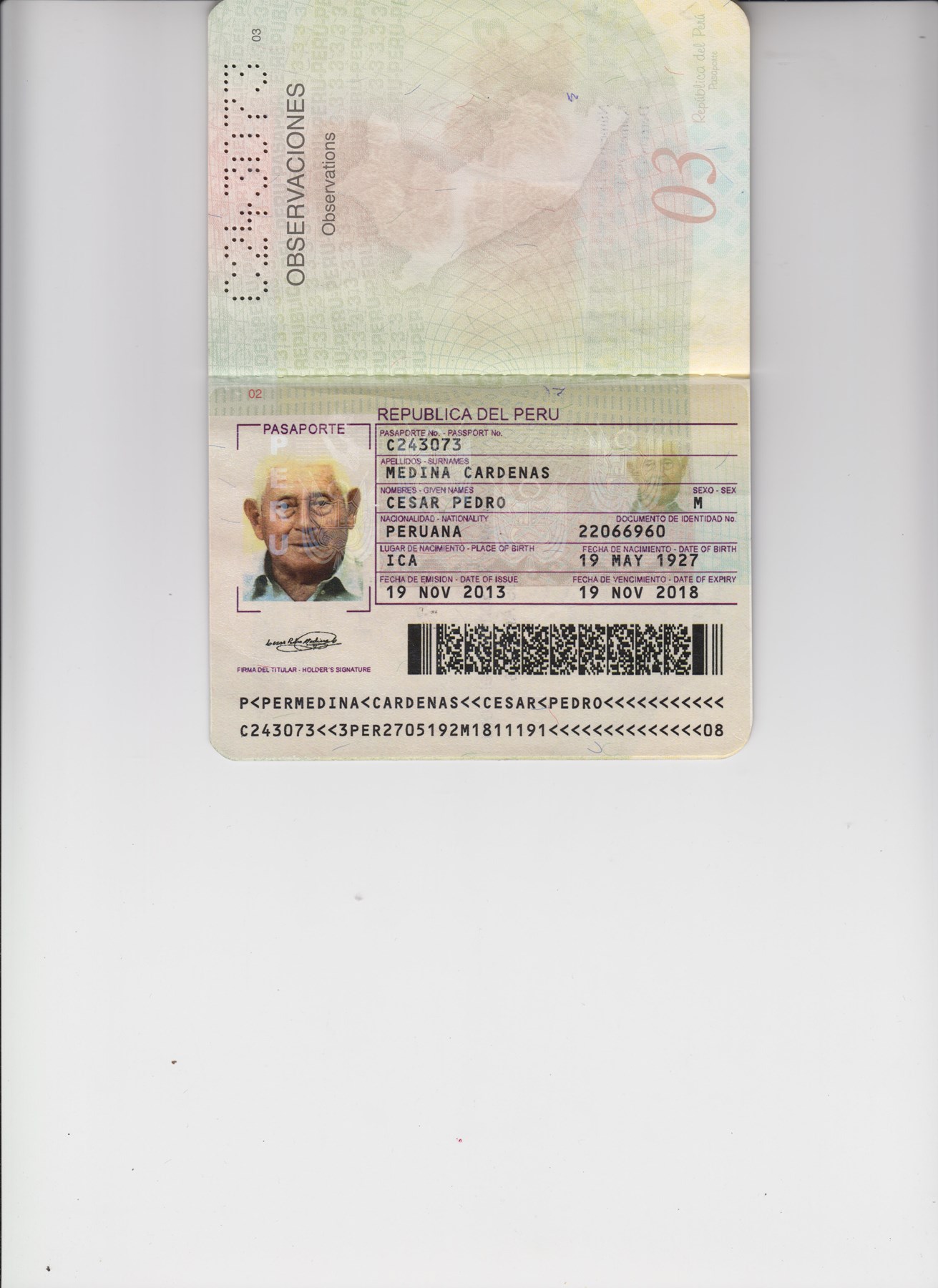 Obituary of Cesar Pedro Medina Cardenas