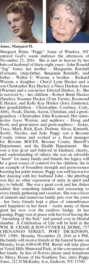 Obituary of Margaret H. Jones