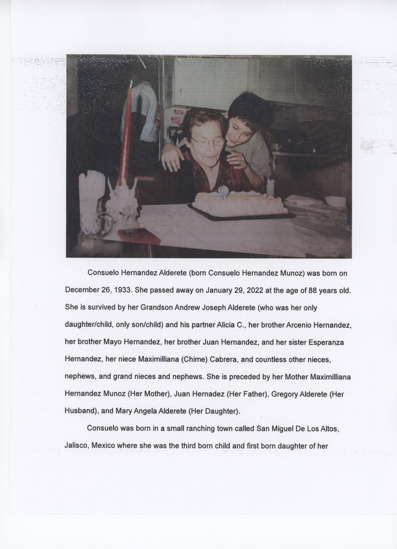 Obituary of Consuelo Hernandez Alderete