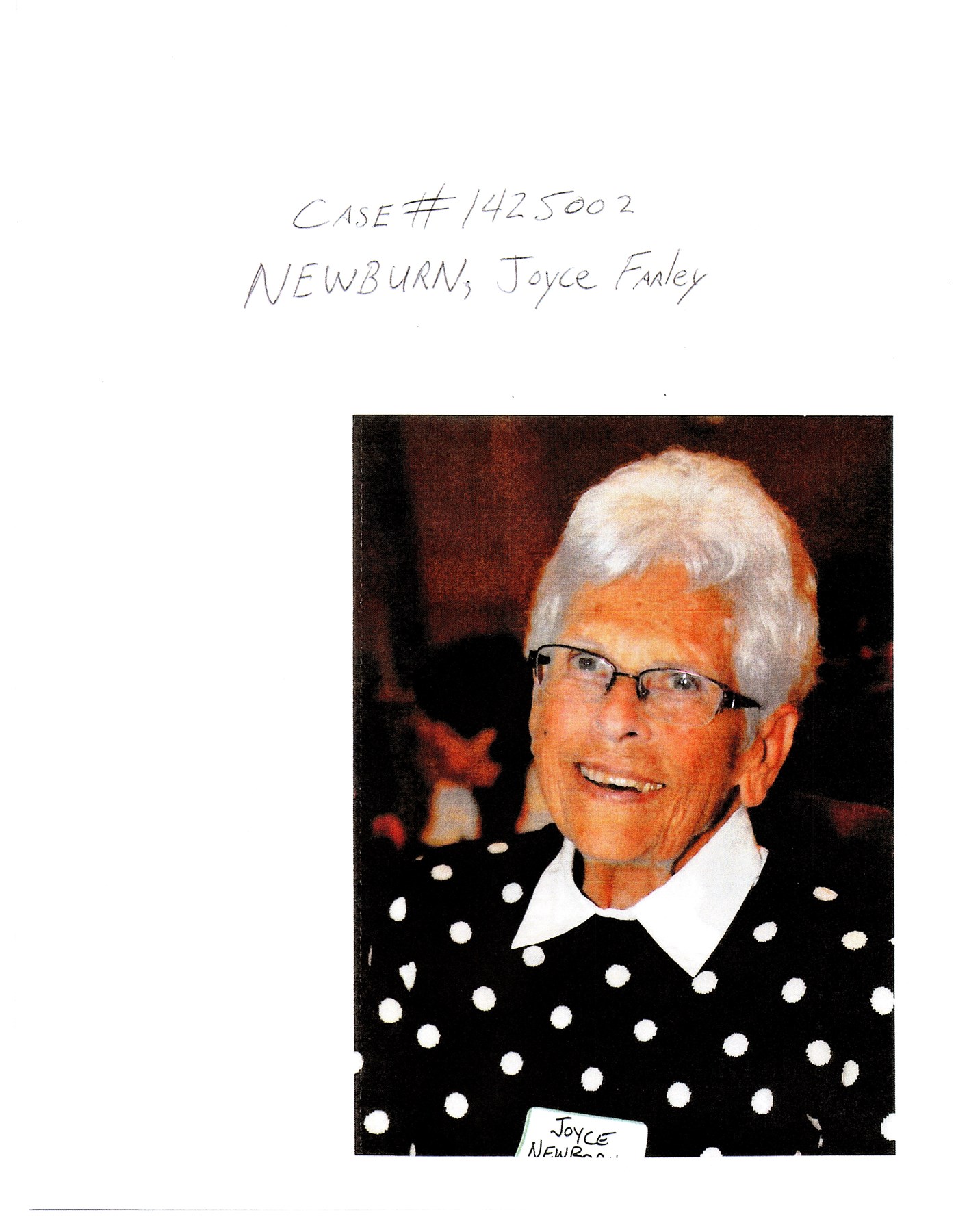 Obituary of Joyce Farley Newburn