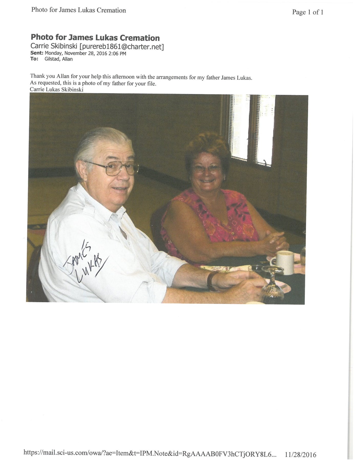 Obituary of James Eugene Lukas