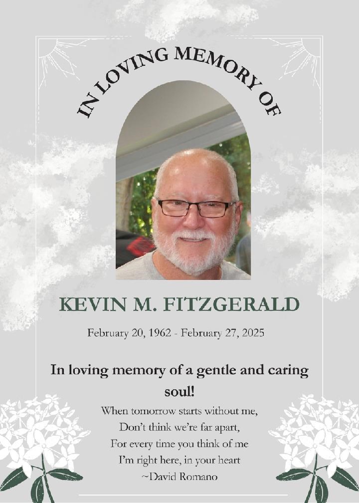 Obituary of Kevin Mark Fitzgerald