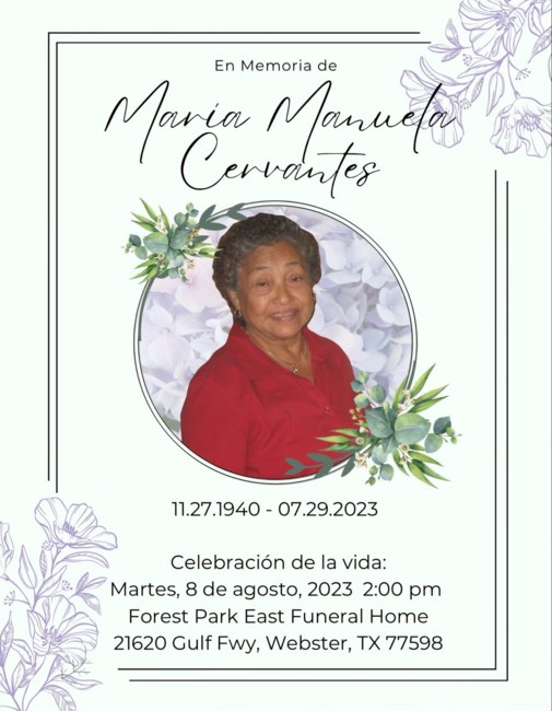 Obituario de Maria M. Cervantes