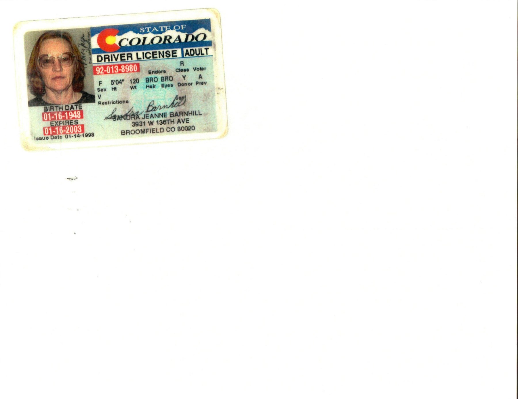 Obituary of Sandra Jeanne Barnhill