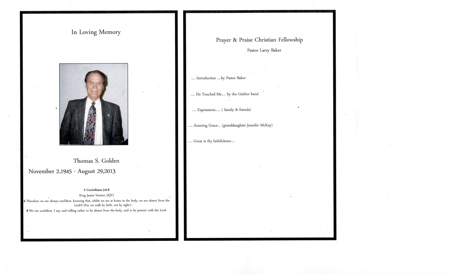 Obituary of Thomas Sheldon Golden