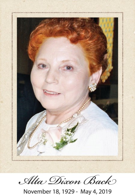 Obituary of Alta Back