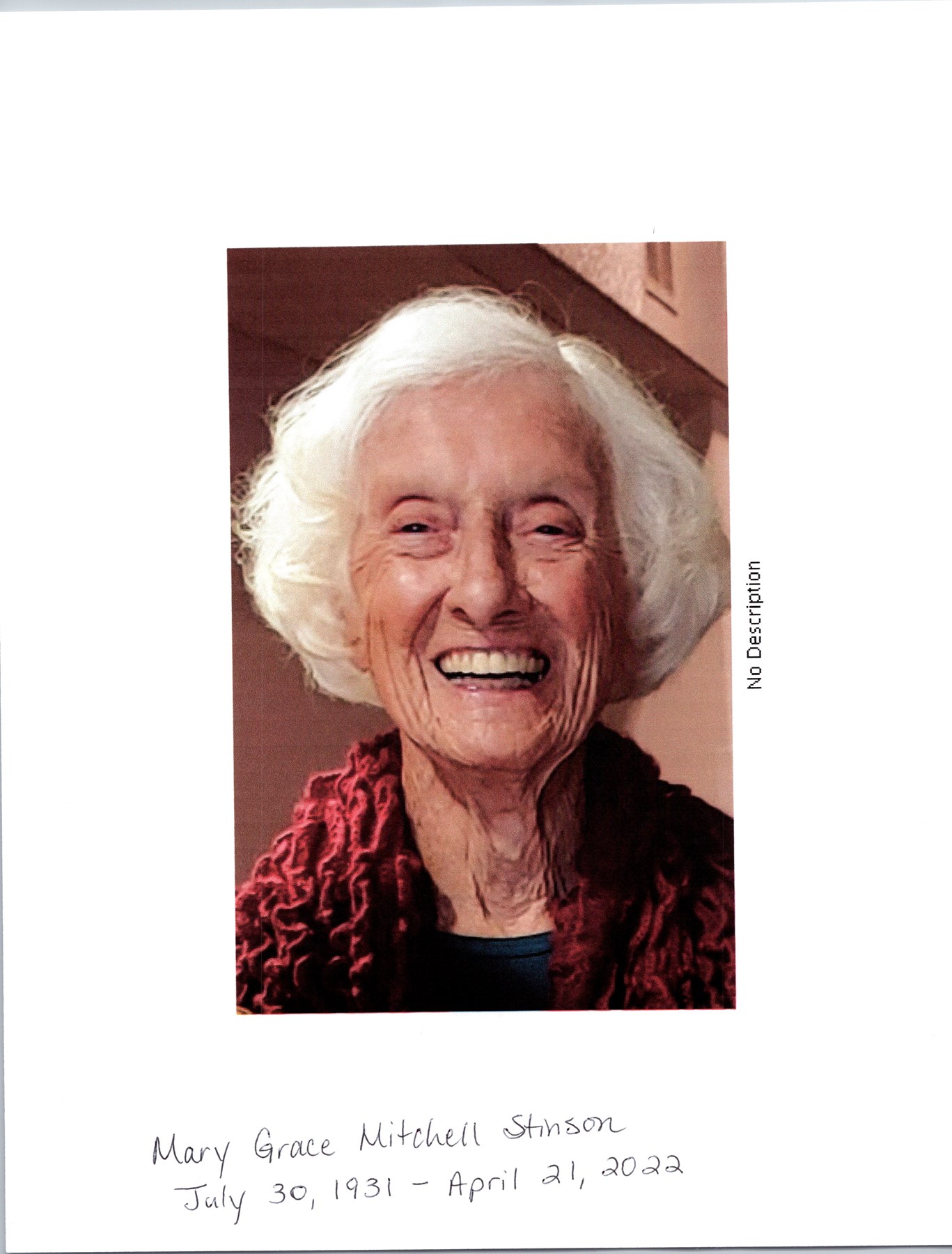 Obituary of Grace Stinson