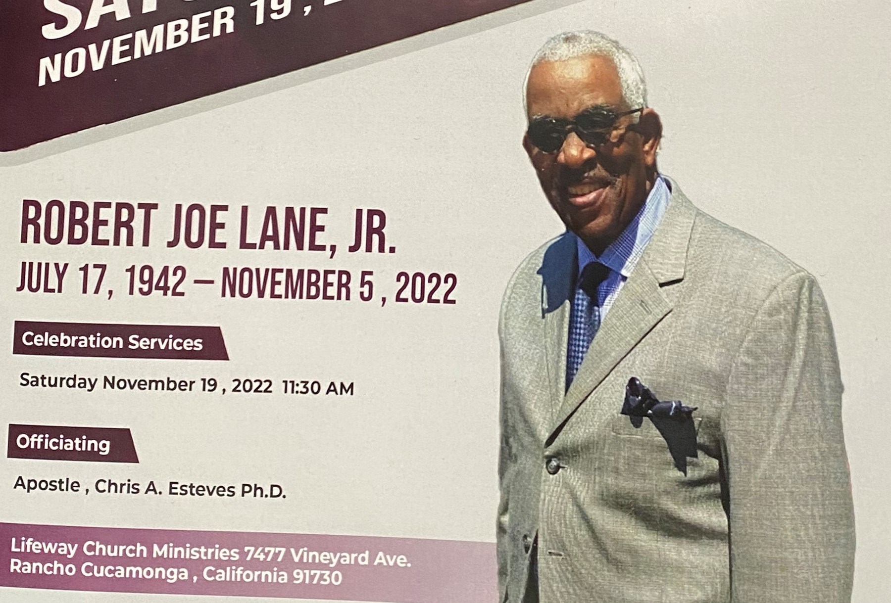 Obituary of Robert Joe Lane Jr.