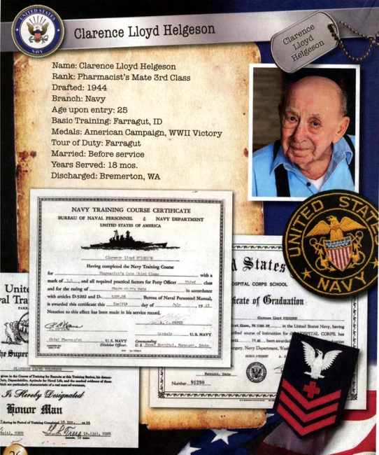 Obituary of Clarence Lloyd Helgeson