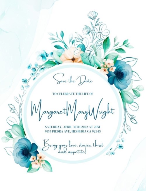 Obituary of Margaret Mary Wright