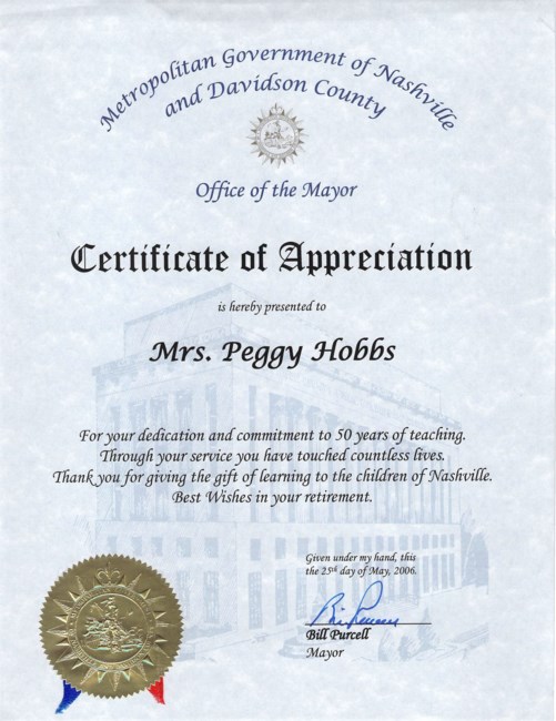 Peggy Hobbs Obituary Nashville Tn