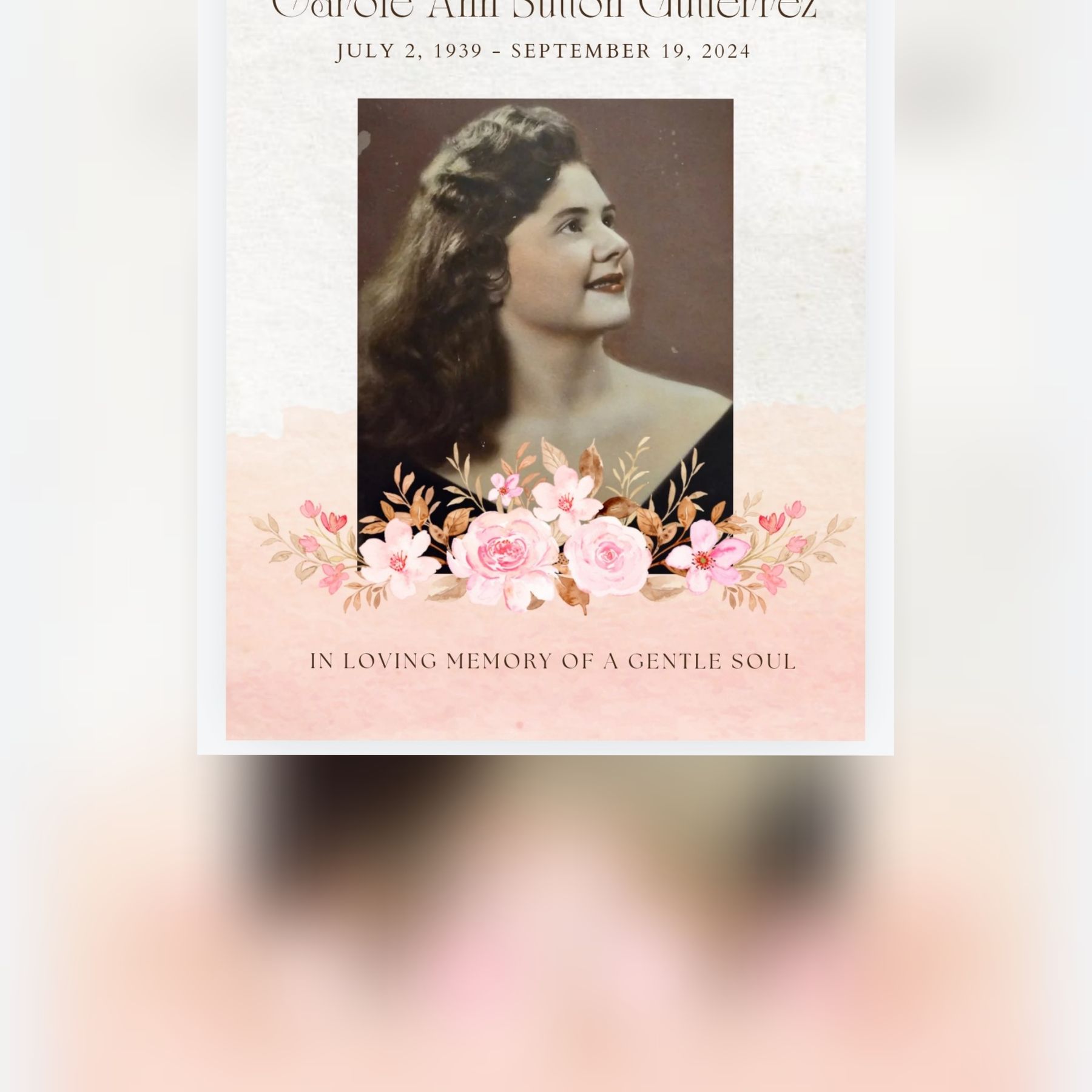 Avis de décès de Carole Ann Gutierrez