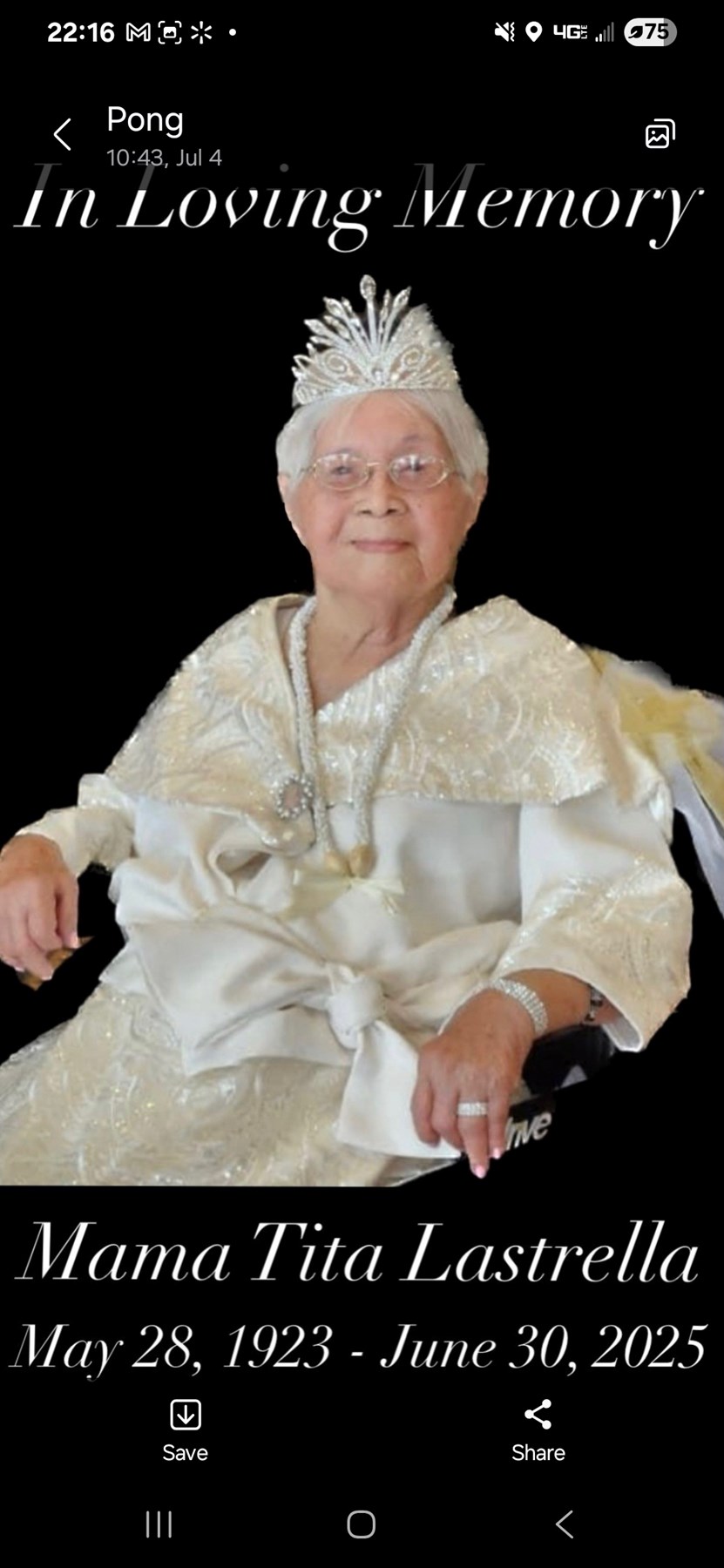 Obituario de Tita Osio Lastrella