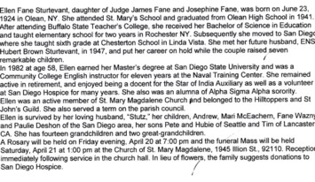 Obituary of Ellen K. Sturtevant