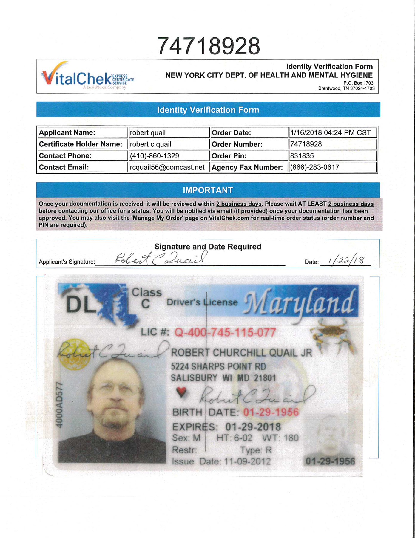 Avis de décès de Robert "Bob" Churchill Quail Jr