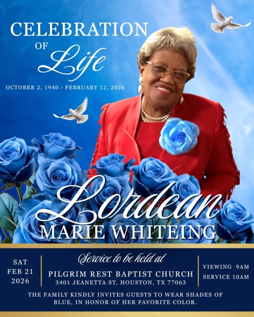 Obituary of Lordean Marie Whiteing