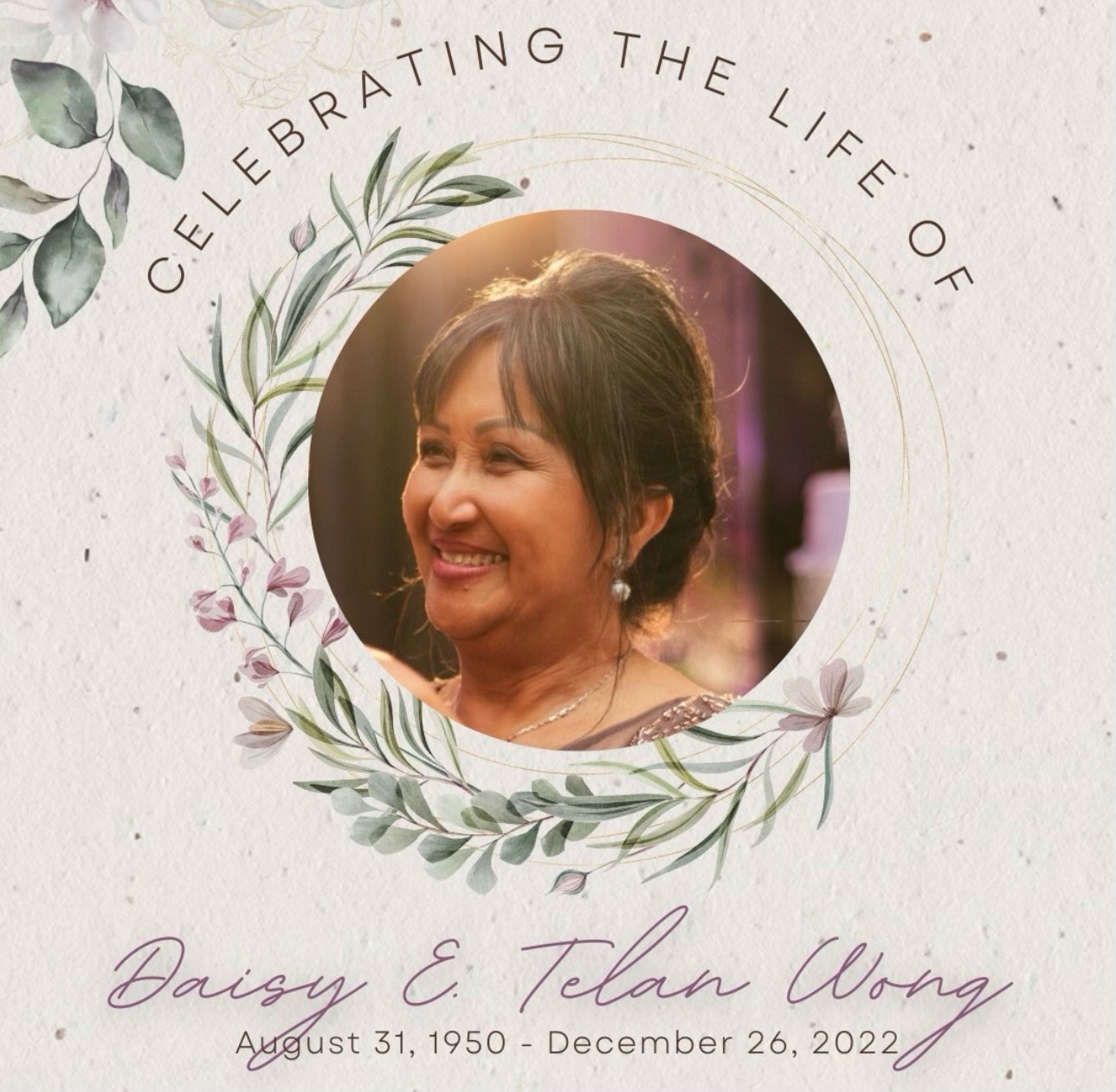 Daisy Telan Wong Obituary Fremont CA Daisy telan wong obituary fremont ca