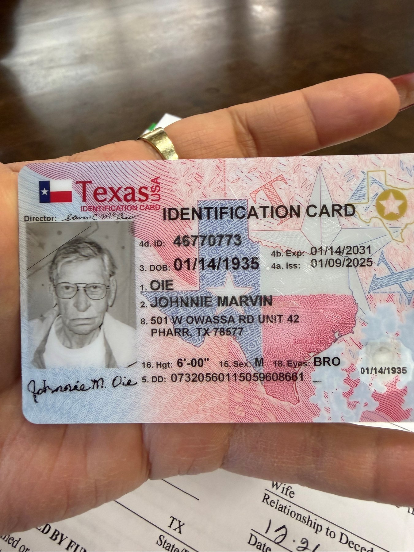 Obituary of Johnnie Marvin Oie