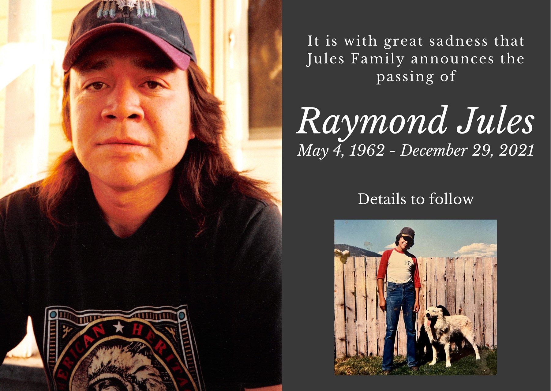 Obituary of Raymond David Alexander Jules