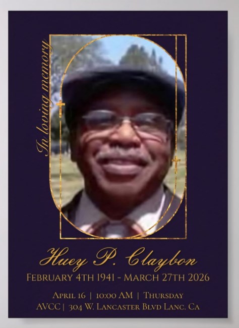 Obituario de Huey P Claybon