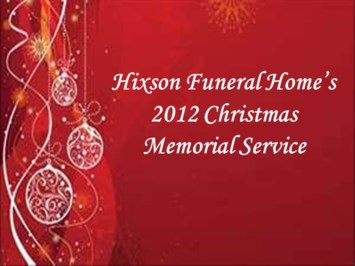 Obituary of Memorial Service 2012