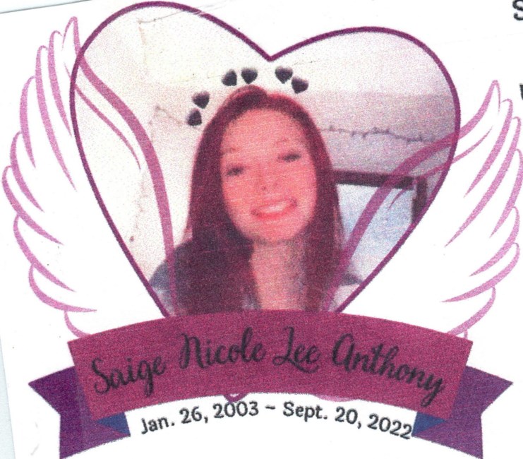 Nécrologie de Saige Nicole Lee Anthony