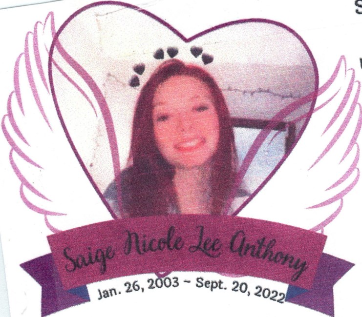 Obituary of Saige Nicole Lee Anthony