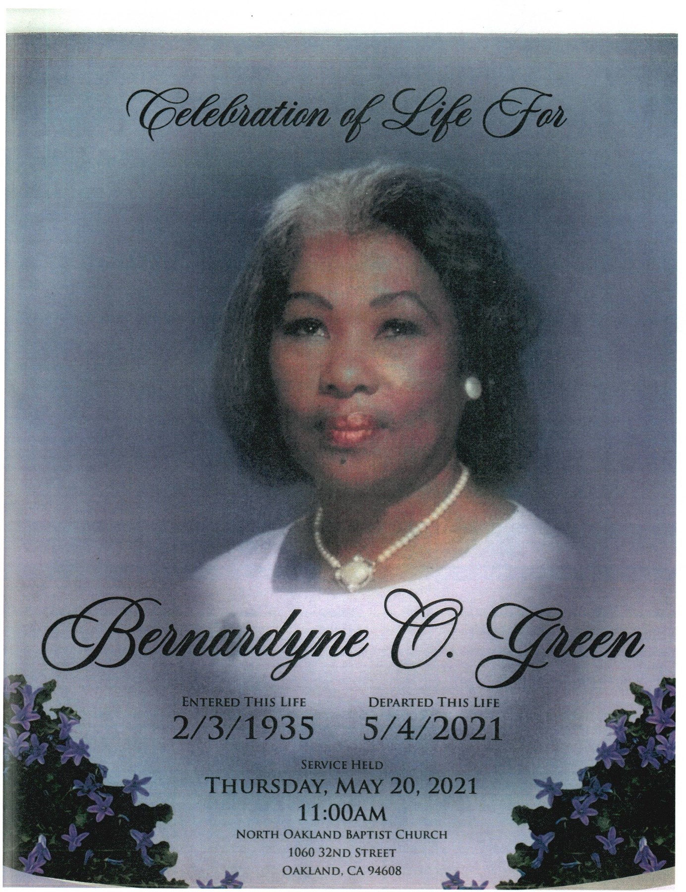 Obituary of Bernardyne Oda Green