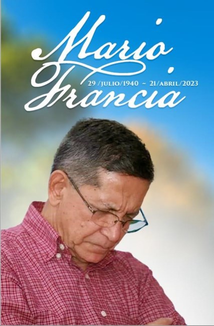 Obituary of Mario N Francia Rivera