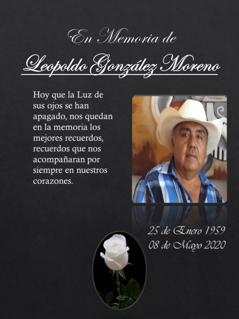 Avis de décès de Leopoldo Gonzalez Moreno
