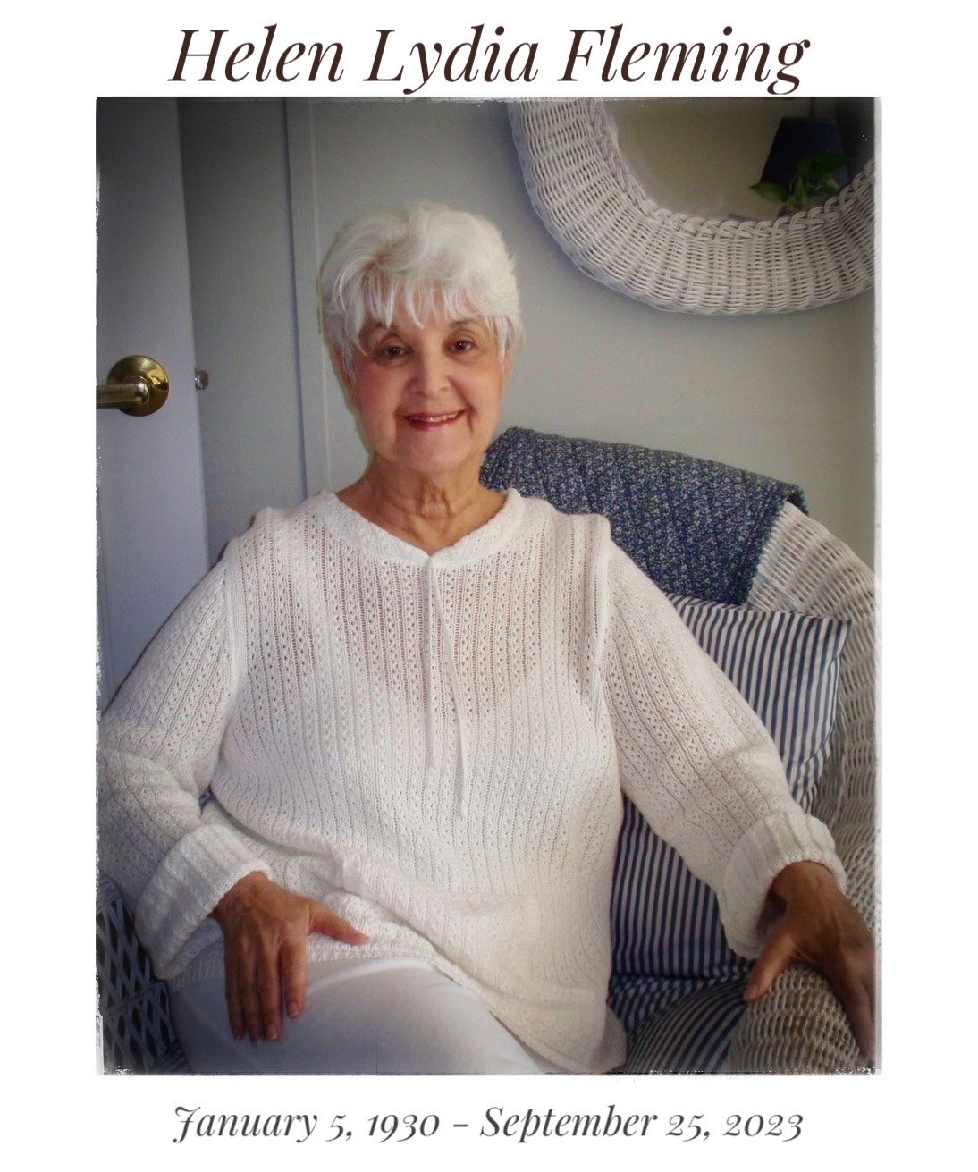 Obituary of Helen Lydia Fleming