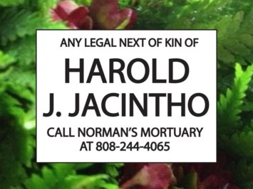 Obituary of Harold Jacintho
