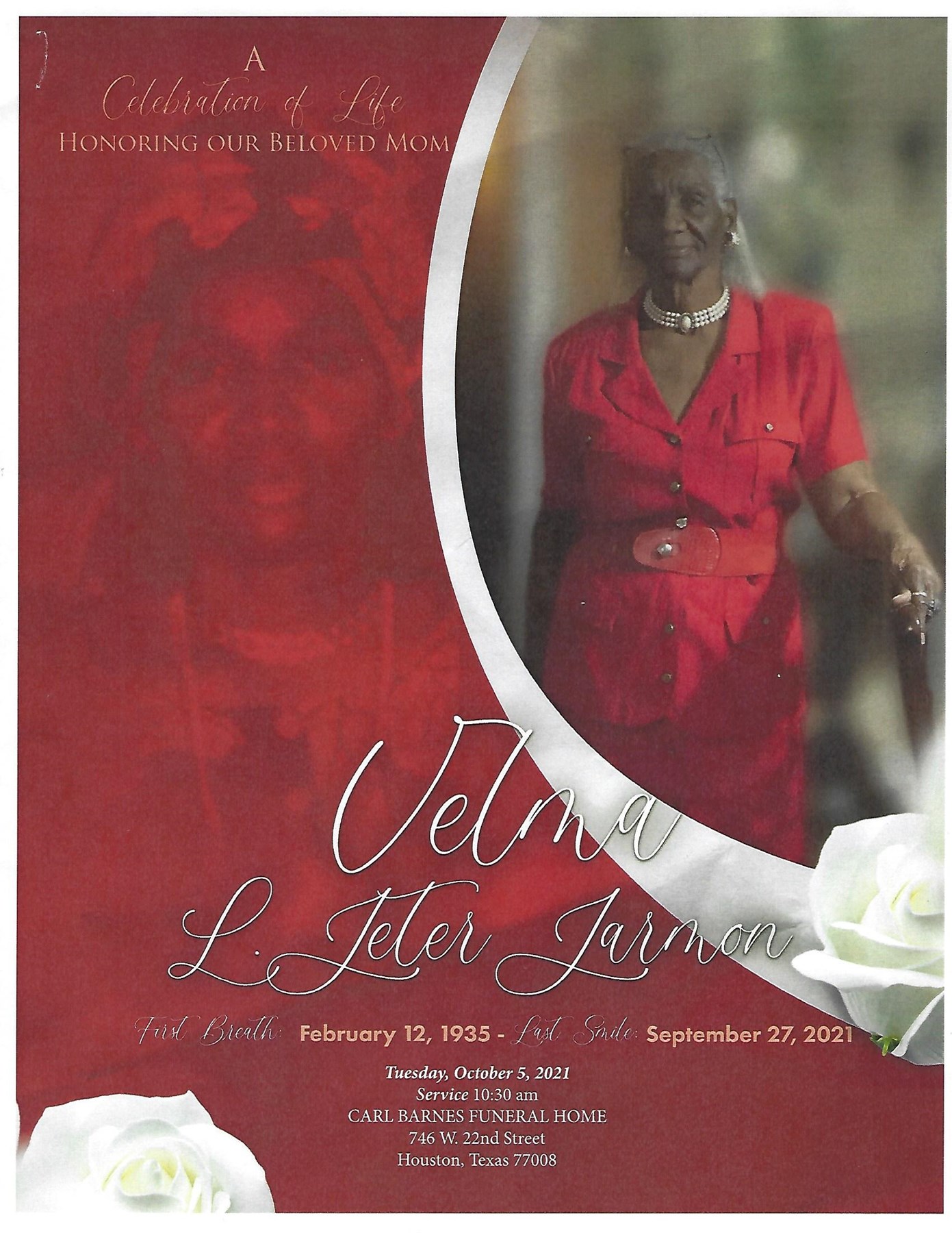 Velma Jarmon Obituary Houston, TX