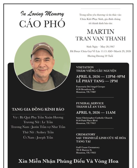 Obituary of Thanh van Tran