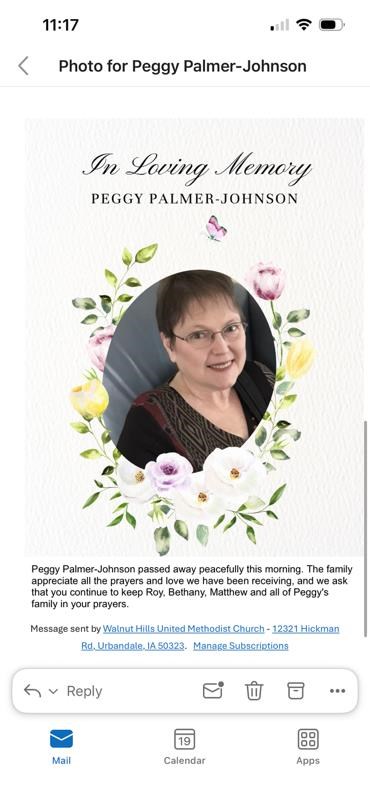 Obituary of Peggy Sue Palmer-Johnson