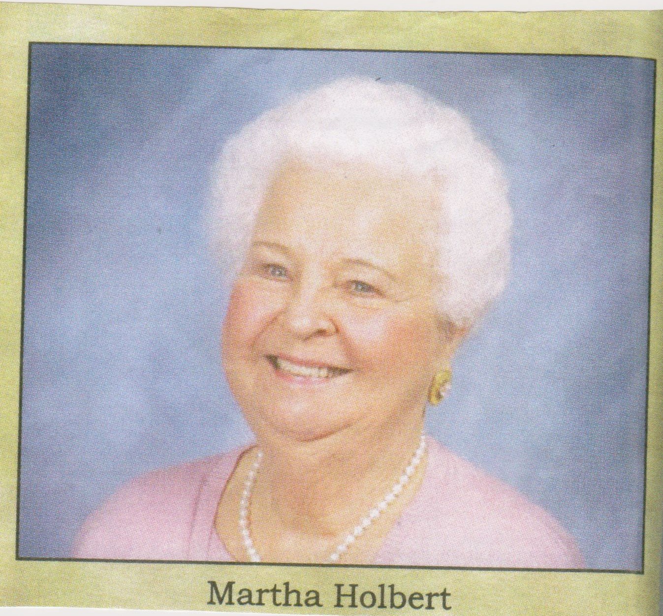 Martha Holbert Obituary