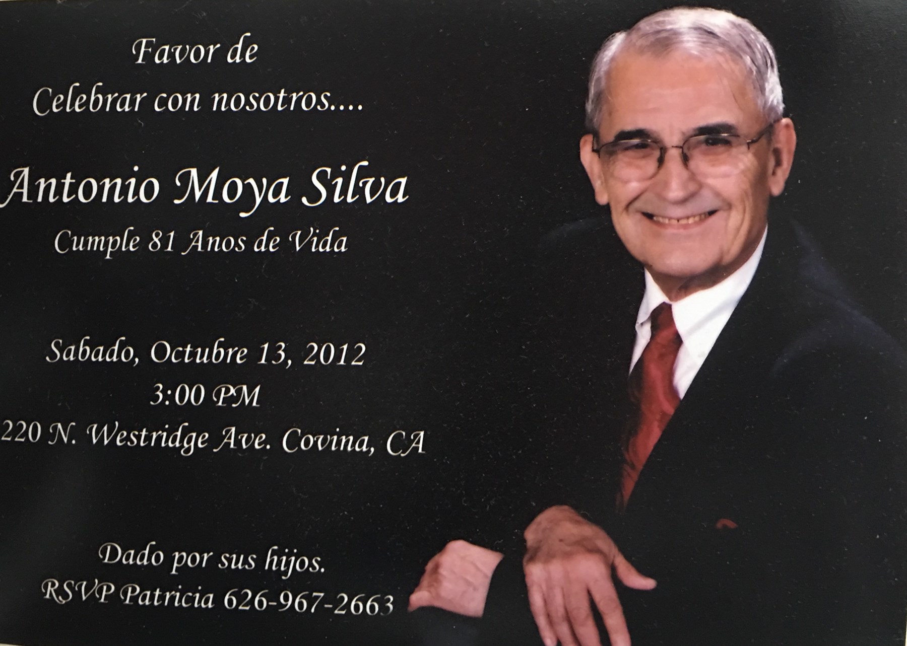Obituary of Antonio Moya Silva