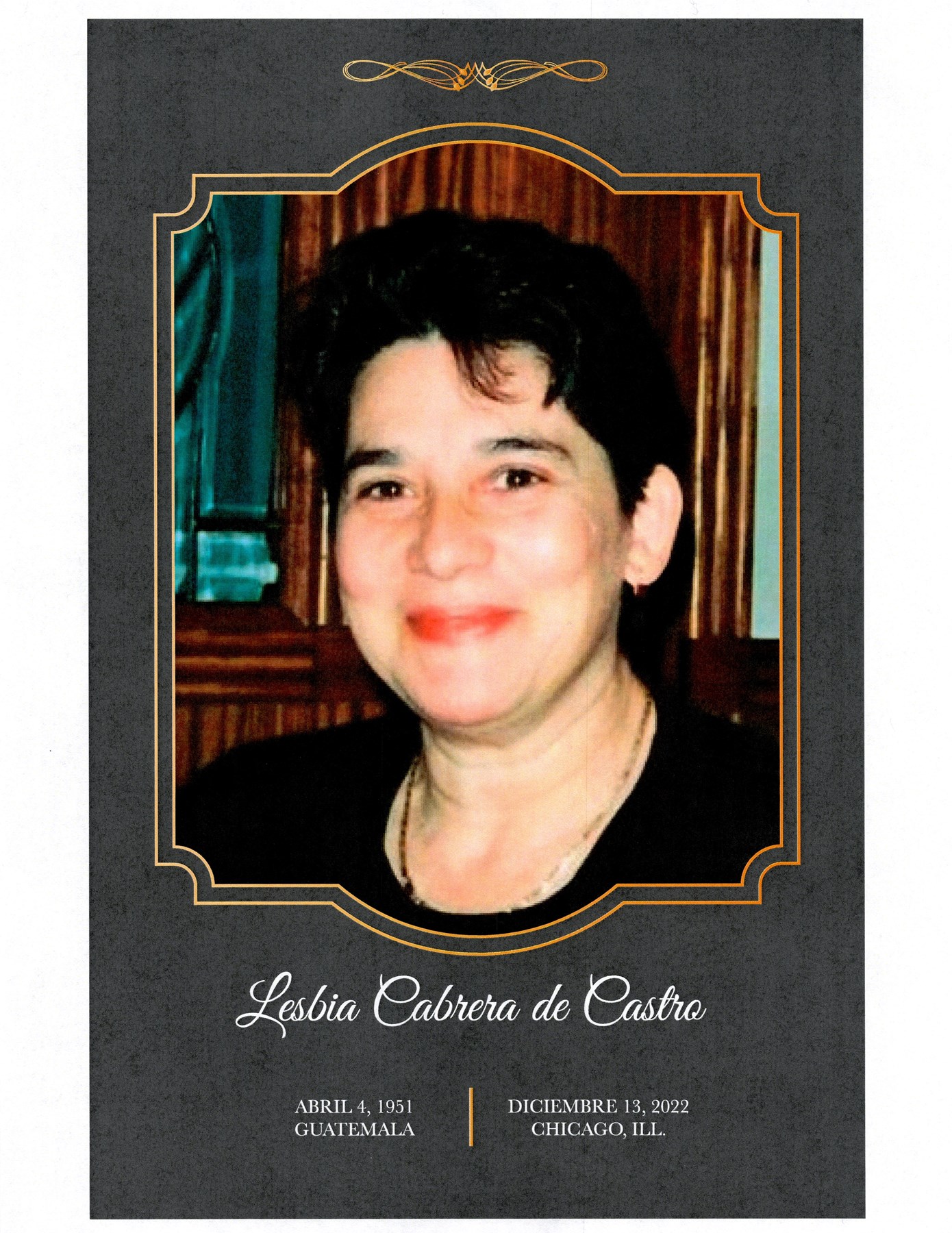 Obituary of Lesbia Y Castro