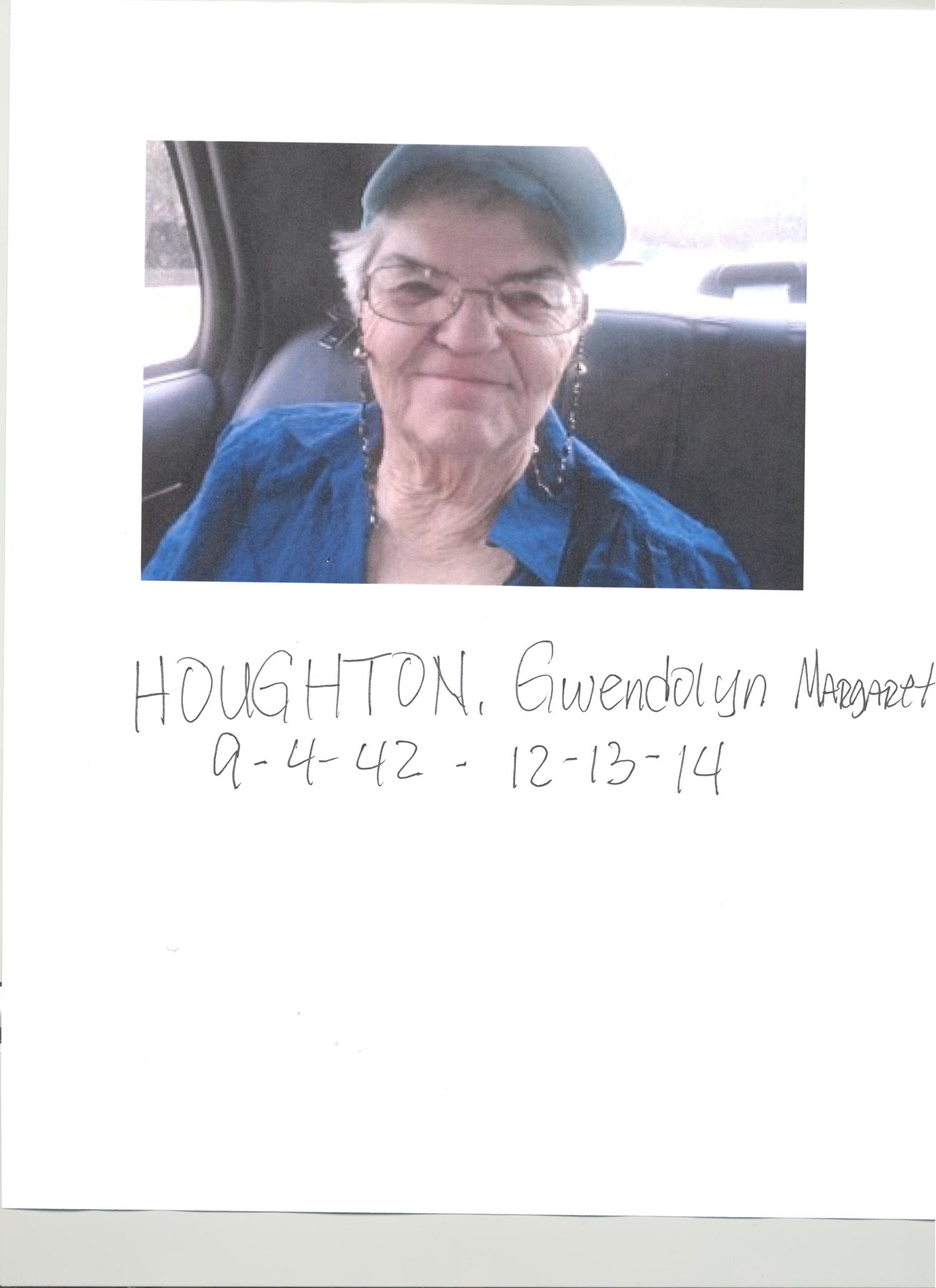 Obituary of Gwendolyn Margaret Houghton