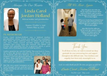 Obituary of Linda Carol Jordan- Holland