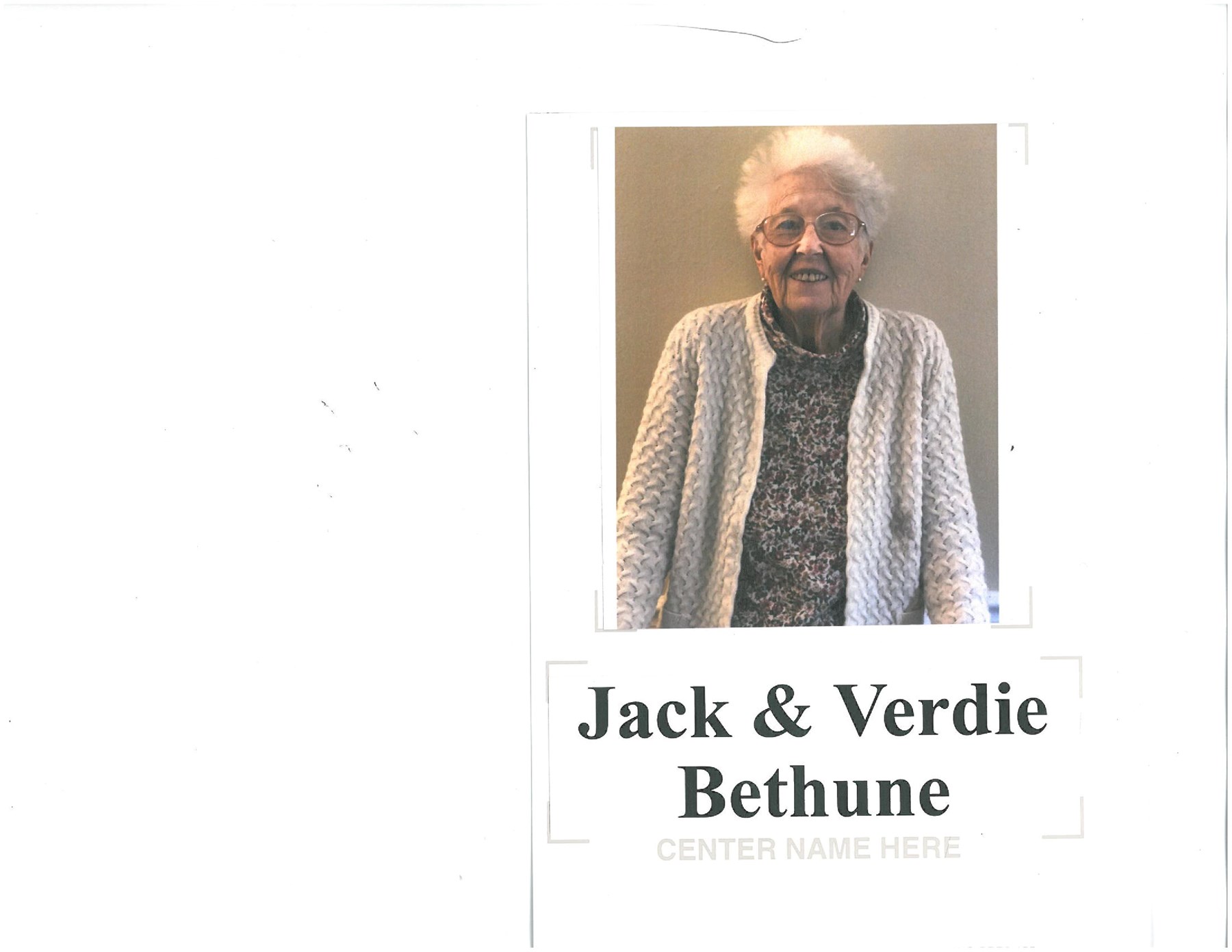 Obituary of Verdie Mae Bethune
