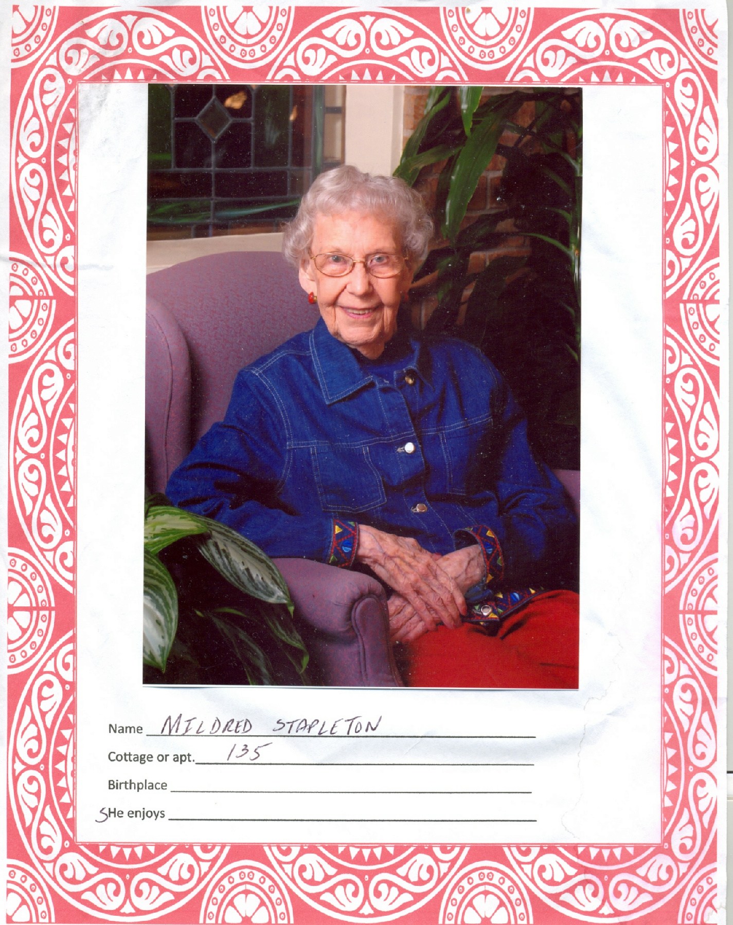 Obituary of Mildred A. Stapleton