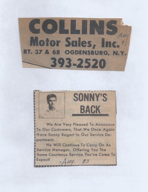 Nelson Sonny Bogart Obituary Ogdensburg Ny