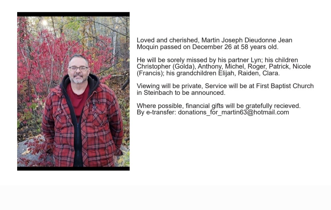 Avis de décès de Martin Joseph Dieudonne Jean Moquin