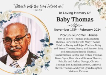 Obituary of Baby Thomas