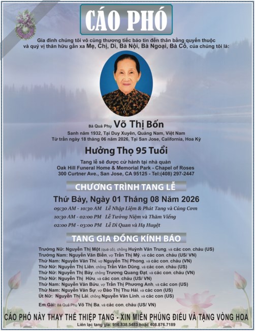 Obituary of Bon Vo