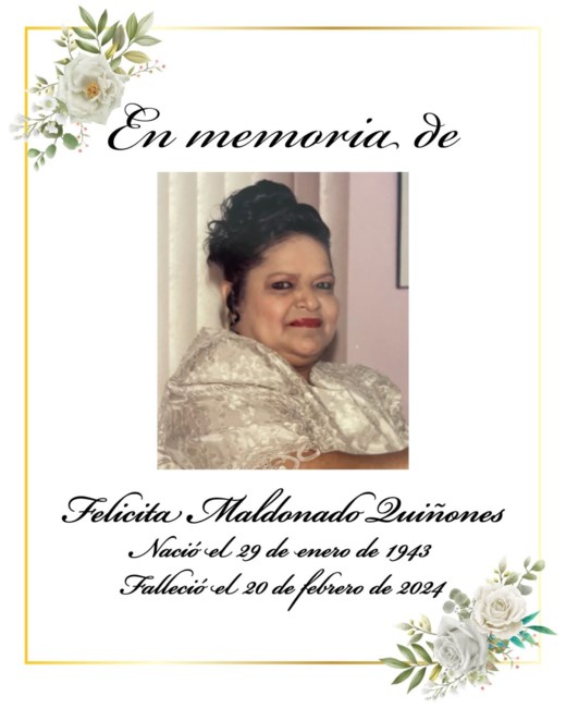 Obituary of Felicita Maldonado Quiñones